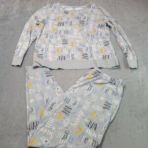 Secret Treasures Pajama Set Womens L 12-14 Gray Nap Snooze Sleepwear ST40330SE
